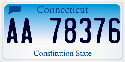 CT license plate AA78376