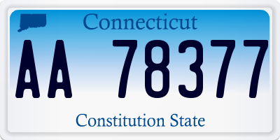 CT license plate AA78377