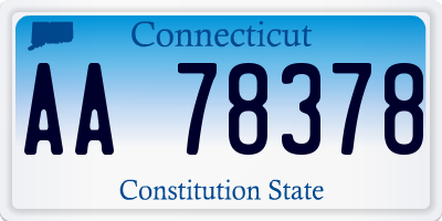 CT license plate AA78378