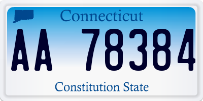 CT license plate AA78384