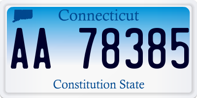 CT license plate AA78385