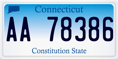 CT license plate AA78386