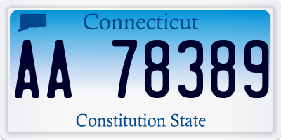 CT license plate AA78389