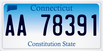 CT license plate AA78391