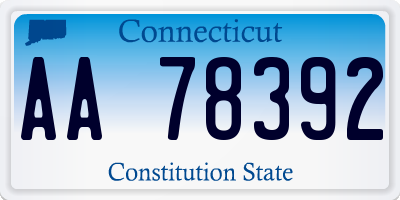 CT license plate AA78392