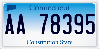 CT license plate AA78395