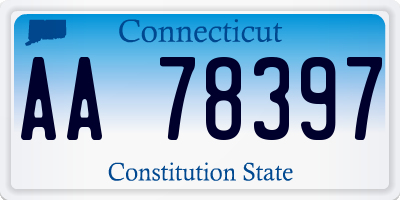 CT license plate AA78397