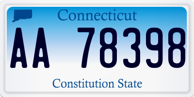 CT license plate AA78398