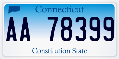 CT license plate AA78399