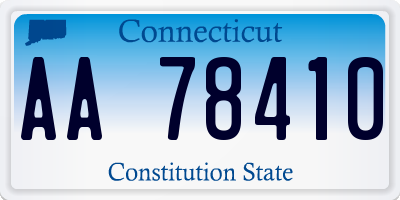 CT license plate AA78410