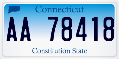 CT license plate AA78418