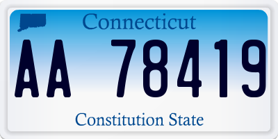 CT license plate AA78419