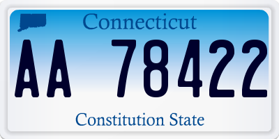 CT license plate AA78422