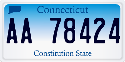 CT license plate AA78424