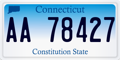 CT license plate AA78427