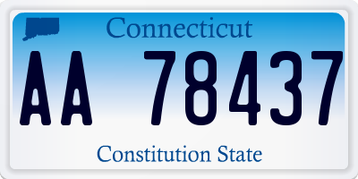 CT license plate AA78437