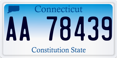 CT license plate AA78439