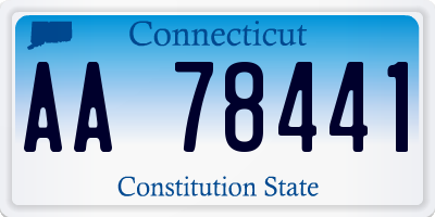 CT license plate AA78441