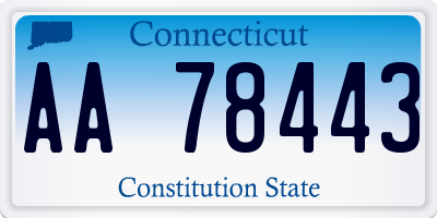 CT license plate AA78443