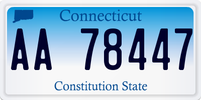 CT license plate AA78447