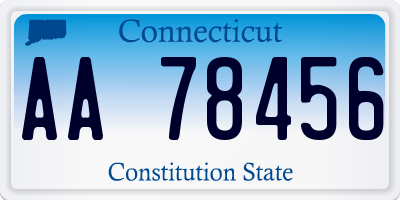 CT license plate AA78456