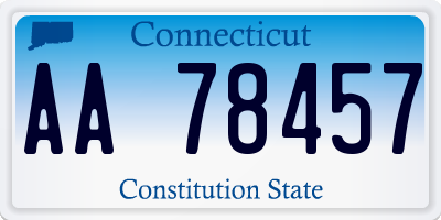 CT license plate AA78457