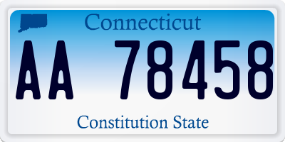 CT license plate AA78458