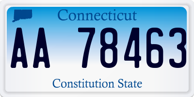 CT license plate AA78463