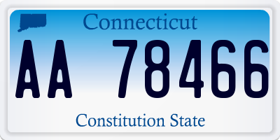 CT license plate AA78466