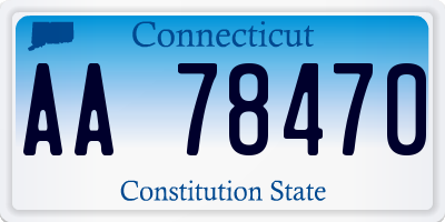 CT license plate AA78470