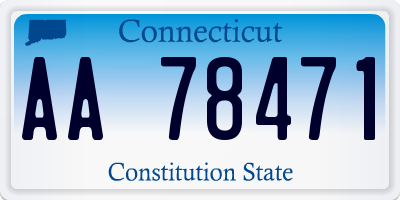 CT license plate AA78471