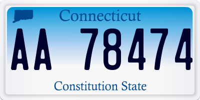 CT license plate AA78474