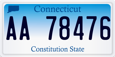 CT license plate AA78476