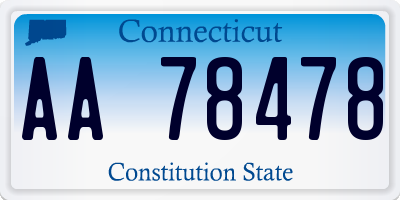 CT license plate AA78478