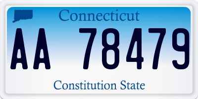 CT license plate AA78479