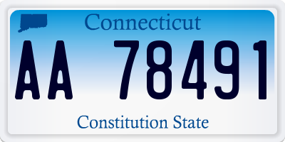 CT license plate AA78491