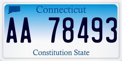 CT license plate AA78493