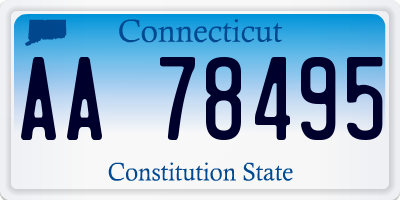 CT license plate AA78495