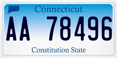 CT license plate AA78496