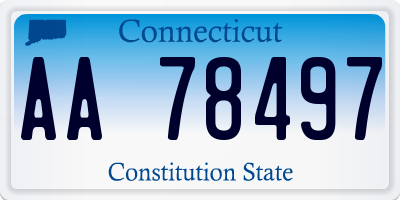 CT license plate AA78497