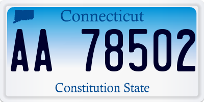 CT license plate AA78502