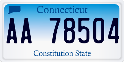 CT license plate AA78504