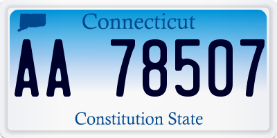 CT license plate AA78507