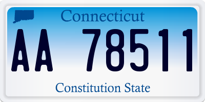 CT license plate AA78511