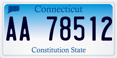 CT license plate AA78512