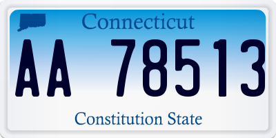 CT license plate AA78513