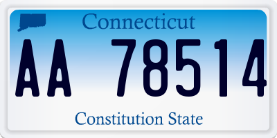 CT license plate AA78514