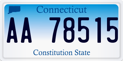 CT license plate AA78515