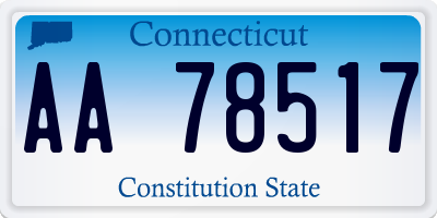 CT license plate AA78517