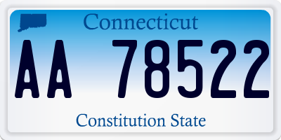 CT license plate AA78522